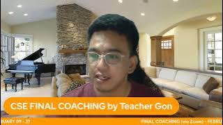 FREE CSE FINAL COACHING by Teacher Gon