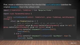 Custom Validation for confirmPassword in Angular