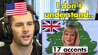 American Reacts to 17 Different British Accents