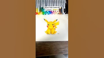 How to draw Pikachu  #drawing #reels #art #foryou #satisfying #shortvideo #artist #shorts #pikachu