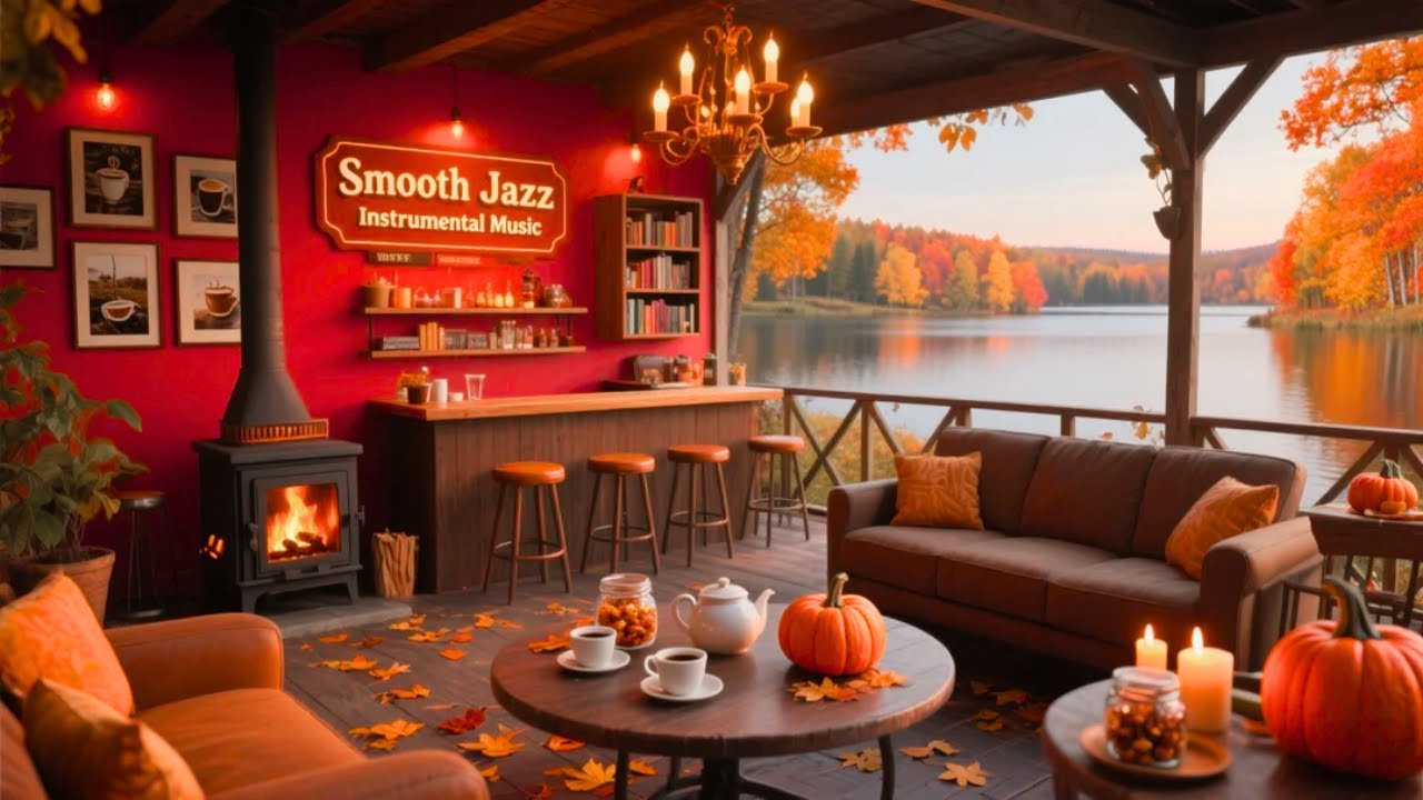 Jazz Relaxing Music for Work, Study 🍂 at Cozy Autumn Coffee Shop with ...