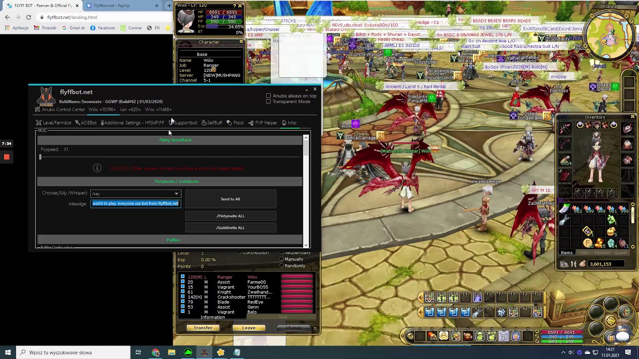 Flyff BOT 2021 Mushpang Aibatt Bora!