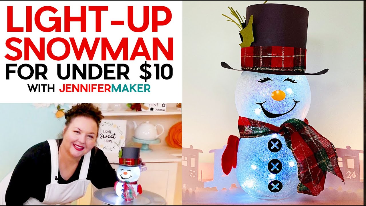 DIY Light-Up Snowman for Under $10  Dollar Tree Christmas DIY Craft 