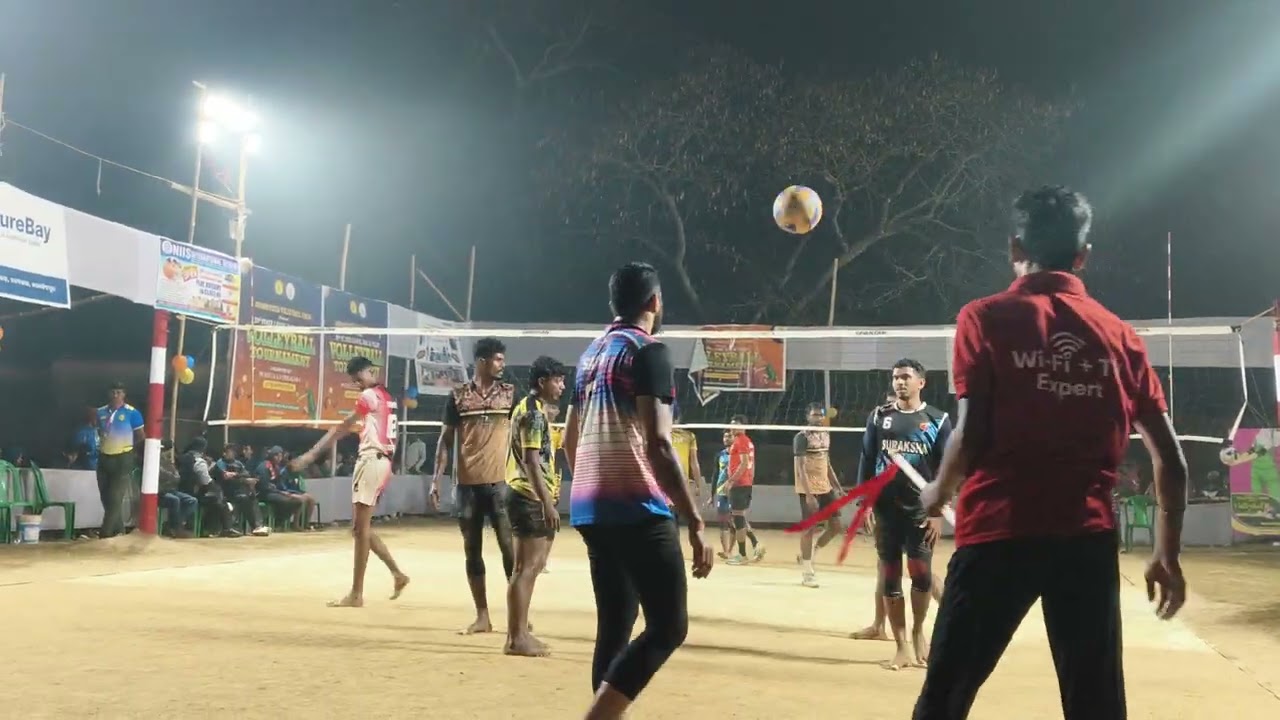 Debasis v/s pupu @ odisha volleyball semi final match 