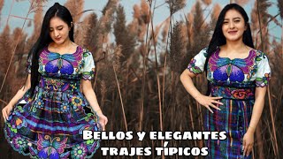 Modelando bellos y elegantes trajes típicos guatemaltecos