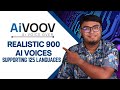 AiVOOV Review | Realistic 900 AI Voices Supporting 125 Languages