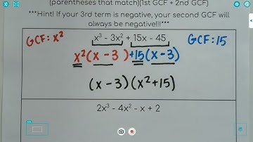 5.8 Notes Video- Factoring by Grouping