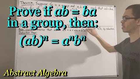 Prove if a and b are group elements that commute, then (ab)^n = a^n * b^n for all integers n (Proof)