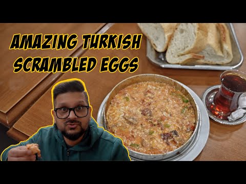 Traditional Turkish Scrambled Eggs Karışık Menemen at Istanbu’s Famous Lades Menemen | Breakfast