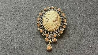 Victorian Lady Beauty Brooch Pins With Crystal Rhinestones