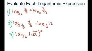 How To Evaluate Logarithms. Part 4