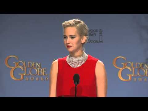 Golden Globes: Jennifer Lawrence calls out a reporter for not looking up from his phone.