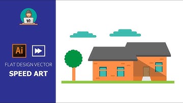 Flat Design Vector Art in Adobe Illustrator | Minimal House | Speed Art