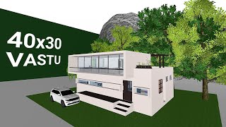 A Special 40×30 Villa Design • Vastu Duplex House Facade Teaser villa housedesign