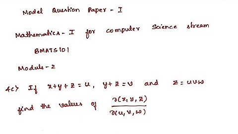 BMATS101 Module 2 | Model Question Paper 1 ( Q.no 4c ) | Engineering Mathematics 1| VTU