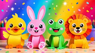 Kids Learning Activities 🦆🐰🐸🦁✂️ | Easy Paper Crafts for Kids 🎨