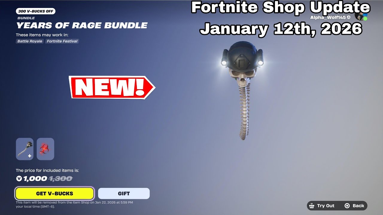 Fortnite: New Years Of Rage Bundle! Item Shop Review [January 12th, 2026] (Chapter 7)