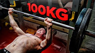 100KG BENCH PRESS ATTEMPT!