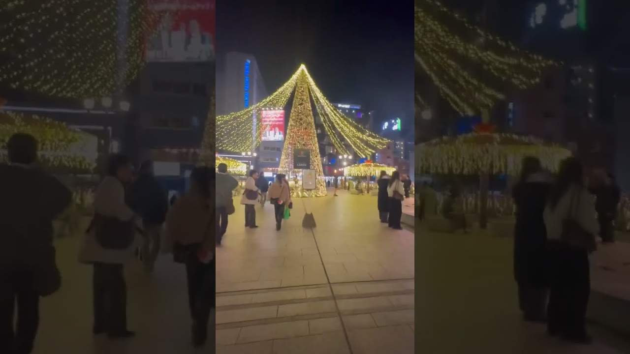 Winter light up #fuku-haku deai bridge.#fukuoka #kyushu #hakata #newyears #travelvlog#yutubeshorts