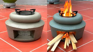 Creative From Cement - Making A Very Convenient Firewood Stove For My Mother