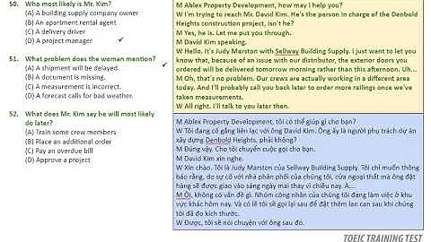 TOEIC Listening 2023 Part 3 có đáp án chi tiết #6