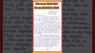 Letter to your friends about how you miss being in school #letters