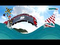 強くなる波を乗りこなす踏切カンカン 【踏切アニメ】 / Train & Railroad Crossing Anime