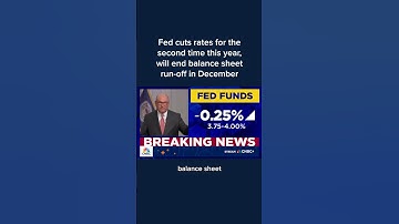 Fed cuts rates for the second time this year, will end balance sheet run-off in December