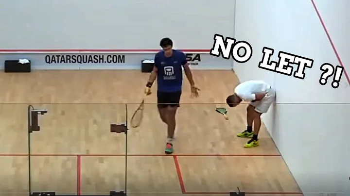 SQUASH. John Massarella wasn't impressed - NO LET!