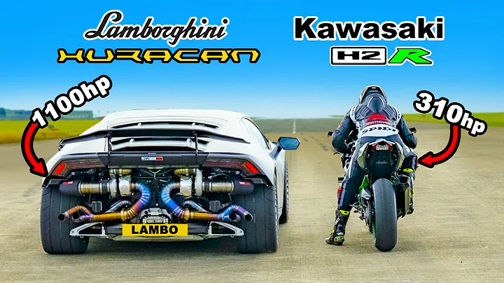 Lamborghini Huracan Turbo vs Kawasaki H2R: DRAG RACE