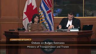 MLA Valeriote on pedestrian safety on the Sea to Sky Highway (MOTT Estimates 2026)