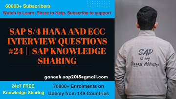 SAP S/4 HANA and ECC Interview Questions #24 || SAP Knowledge Sharing