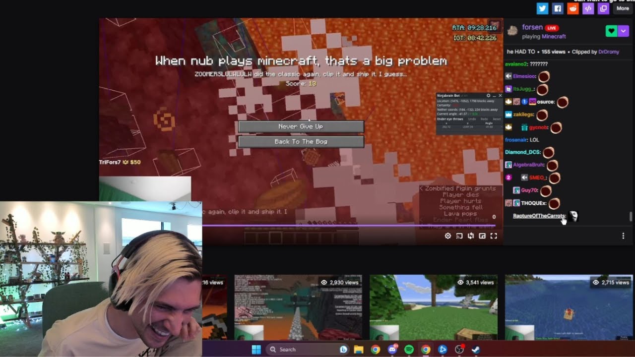 xQc Dies Laughing at Forsen saying "he had to throw part 2"