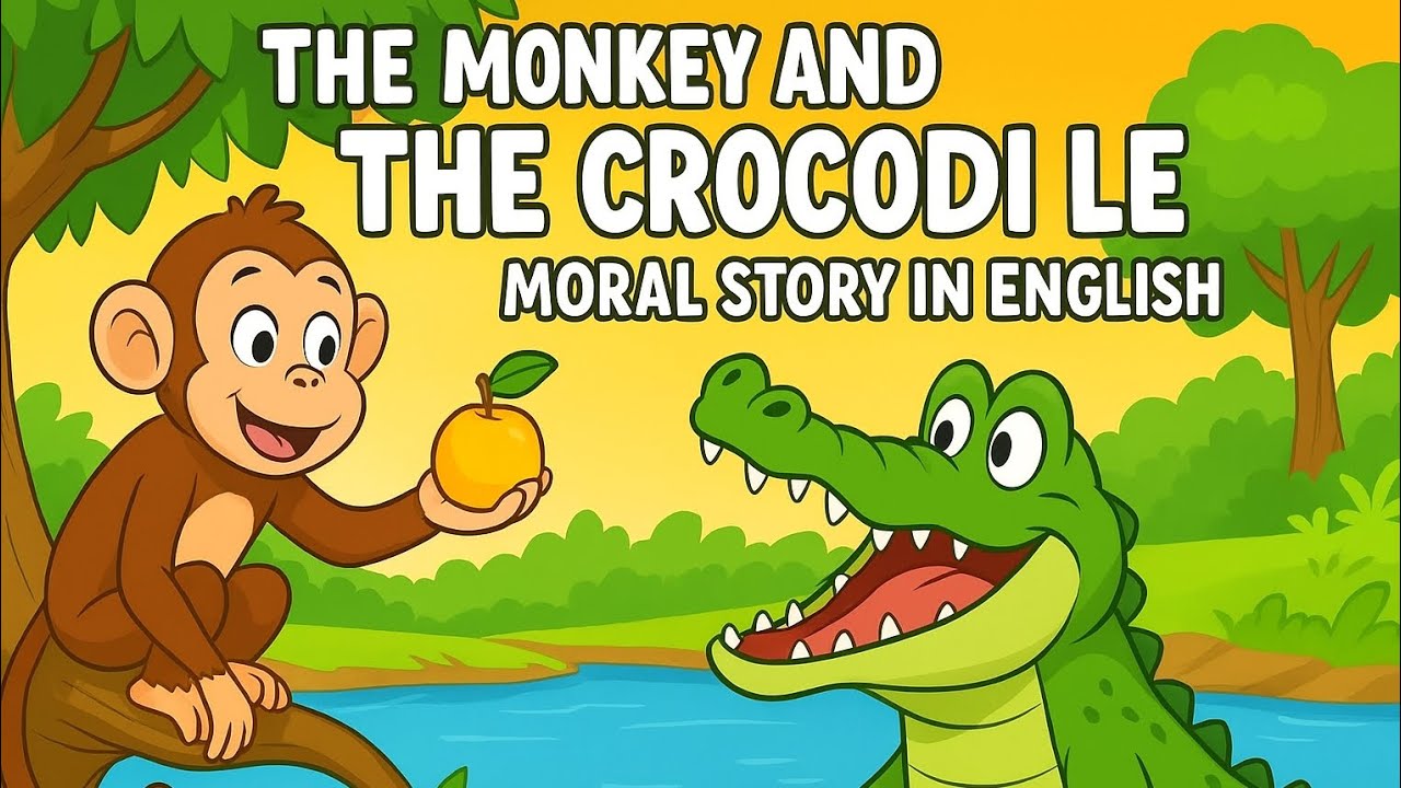 The Monkey 🐒 and the Crocodile 🐊| kids stories| Stories in English ...