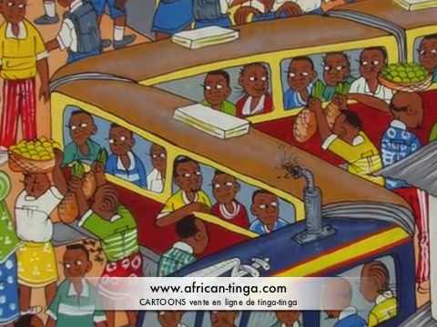 Peintures Africaines, toiles Africaines Cartoons -...