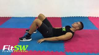 Crunch Arms Down: Abs, Core Exercise Demo How-to screenshot 2