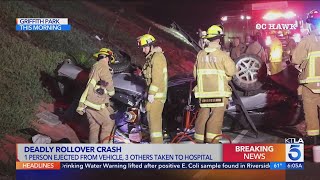 Motorist dead after being ejected from car during crash on L.A. freeway; 3 others seriously hurt 