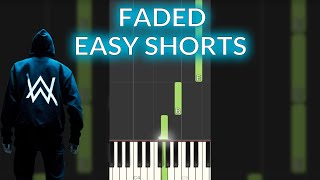 Alan Walker - Faded Easy Piano Tutorial #Shorts