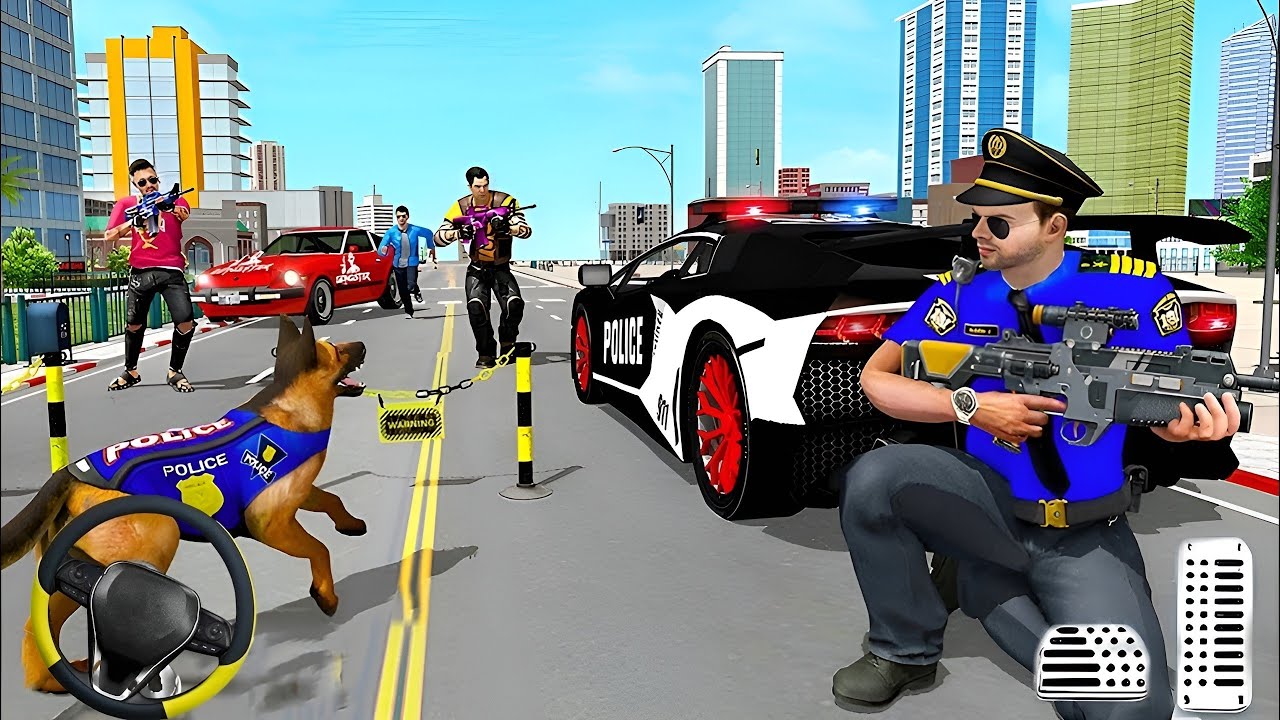 Джулли играет с полицейскими