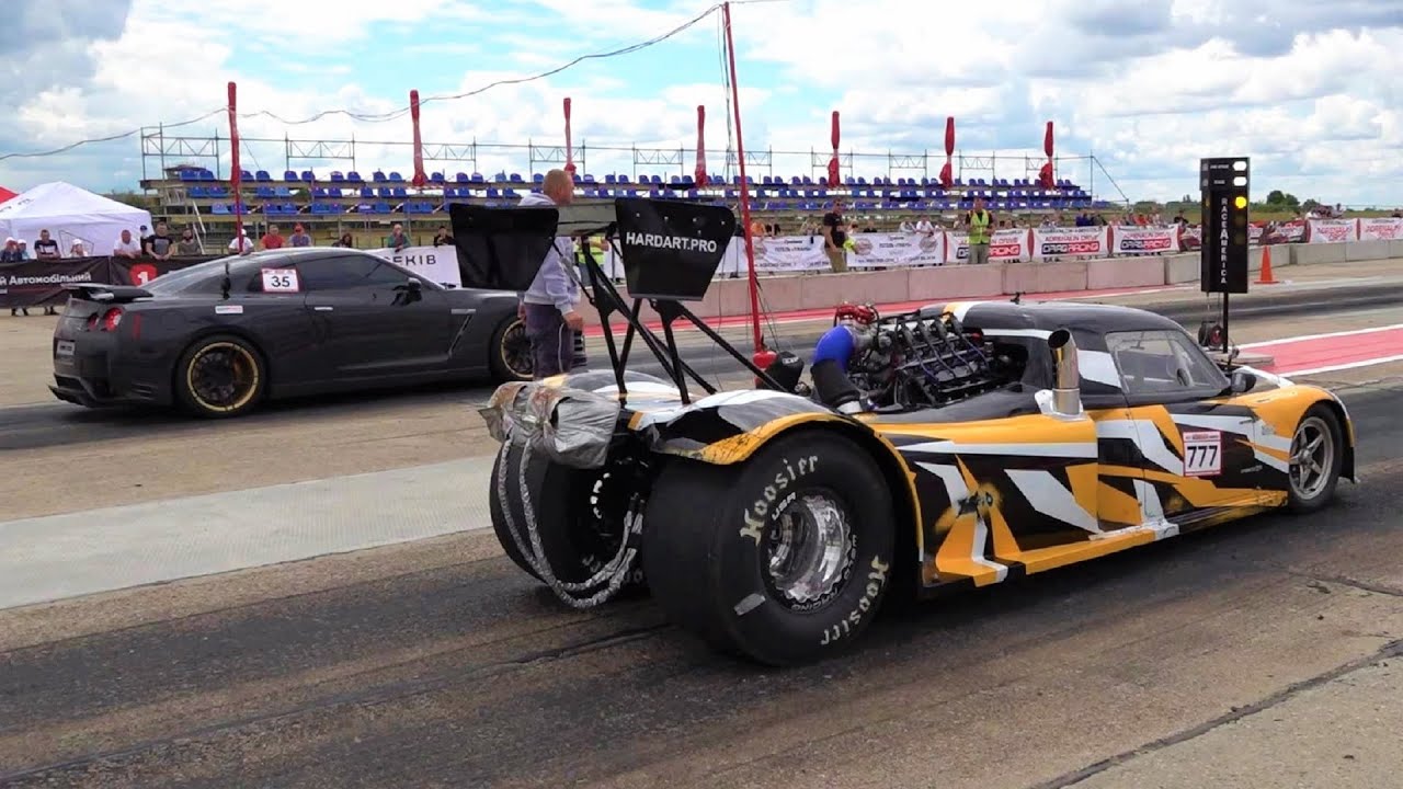 1500 HP ZAZ GTR vs Nissan GT-R vs Audi RS7 - Burnout and Drag Race