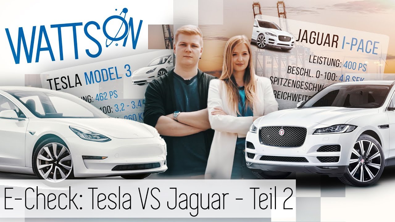 der e mobility test tesla model 3 vs jaguar i pace teil 2 watts on youtube