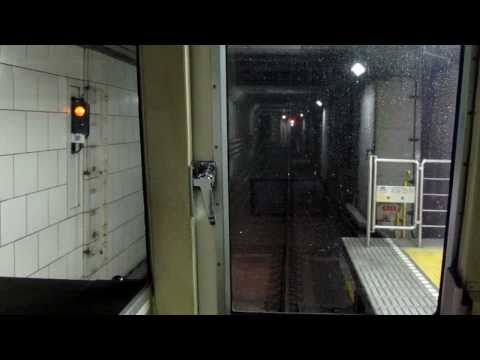 前面展望 梅田 淀屋橋 電車がカーブを通過します ご注意下さい