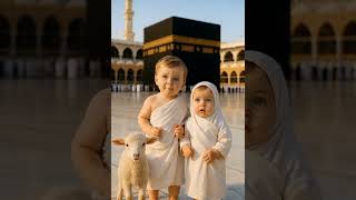 Look at these babies dressed for Hajj 👶🤍 #mecca #islamic #heartwarming