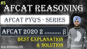 AFCAT Reasoning Previous Year Questions||AFCAT 2020 2||AFCAT Question paper Solution#afcatreasoning
