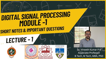 Digital Signal Processing Module-1 Short Notes | Important Questions & Diagrams | VTU DSP Exam 2025