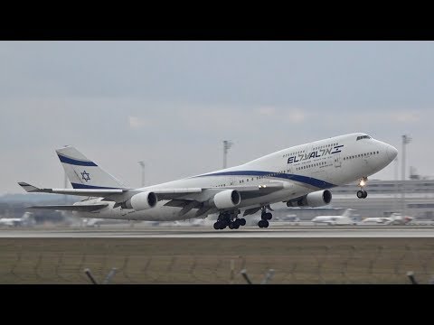 El Al Israel Airlines Boeing 747-458 4X-ELB Flight LY5096 Departure At Munich Airport