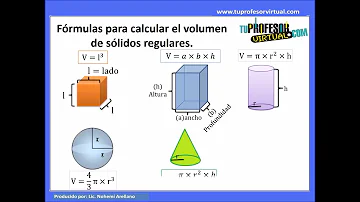 ¿Cómo se calcula el volumen de un sólido regular?