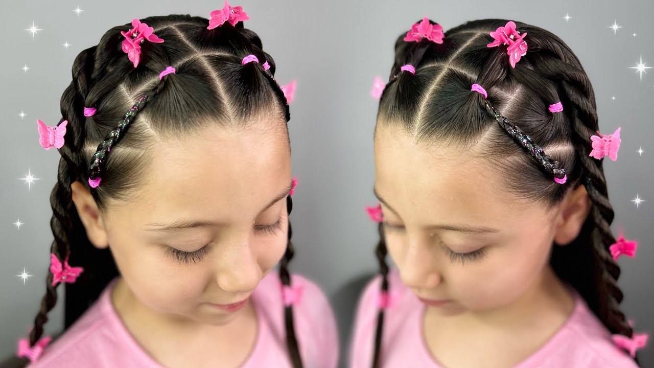 Peinado para niñas 💖 🦋fácil, rápido & bonito ✨