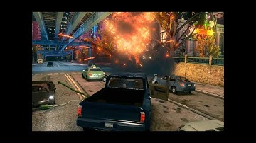 Saints Row The Third: Upended Car Explodes