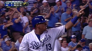 CLE@KC: Escobar tacks on two runs with single to left